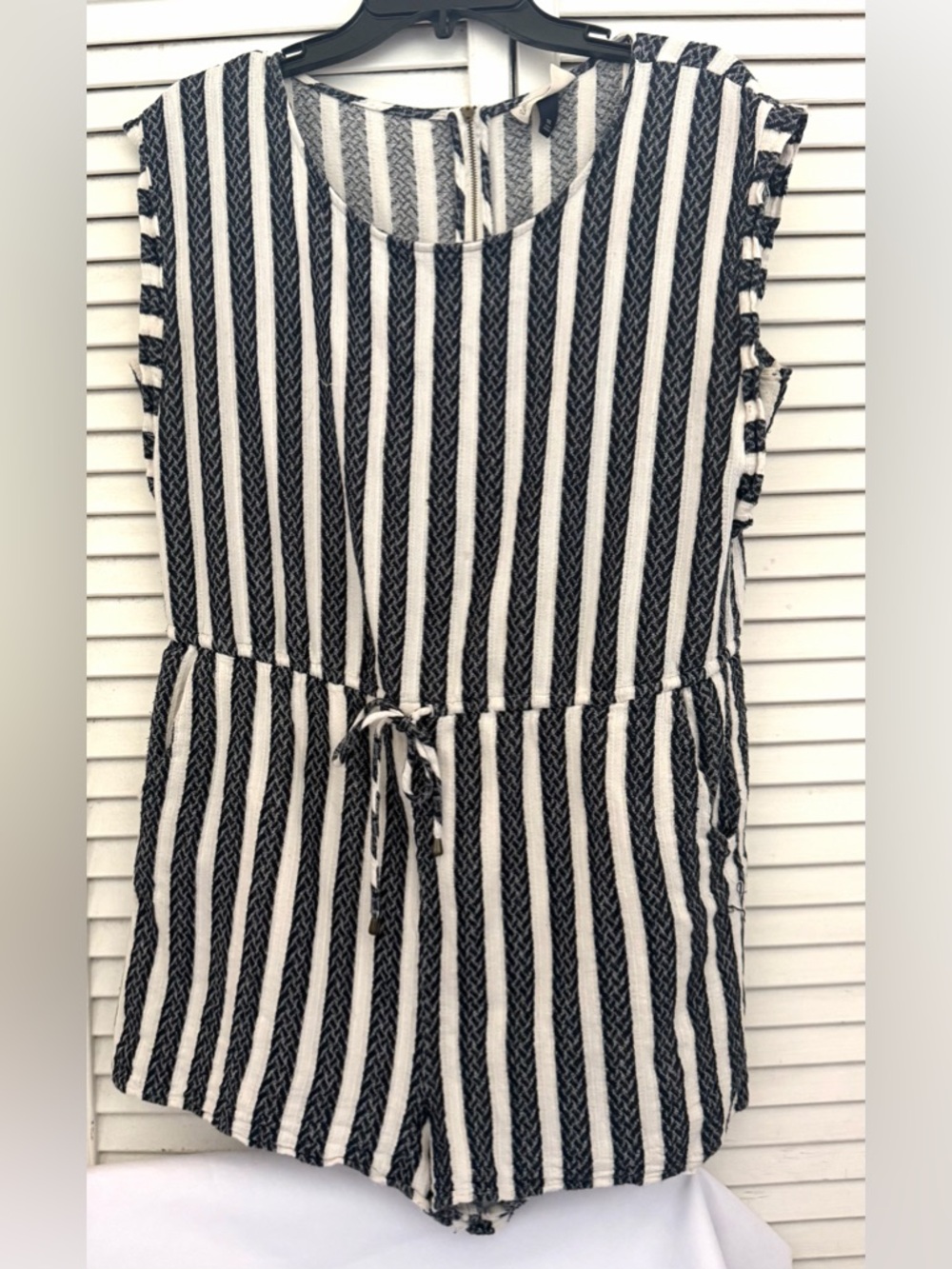 Universal Thread Navy and White Striped Sleeveless Romper